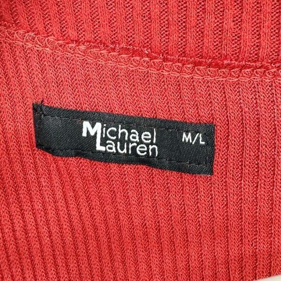 Michael Lauren Cedric Oversized V-Neck Pullover Raw Edges Rib Top NWT M/L - Picture 5 of 8